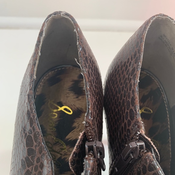 Sam Edelman Whitely Brown Boa Snake Skin Bootie - Picture 8 of 8